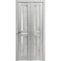 Sartodoors Sliding Closet Bi-fold Doors 56 x 80in, Veregio 7288 Light Grey Oak W/ Frosted Glass, Sturdy Tracks VEREGIO7288BF-OAK-56